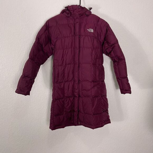 The North Face Cranberry Colored 600 Down Fill Long Winter Coat - Picture 1 of 11